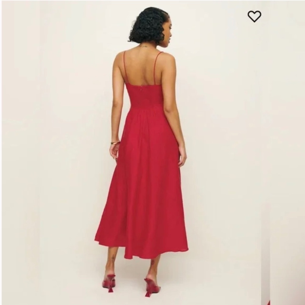 Reformation Monette Dress Red Lipstick Midi Spaghetti Strap Size 6 - Picture 2 of 8